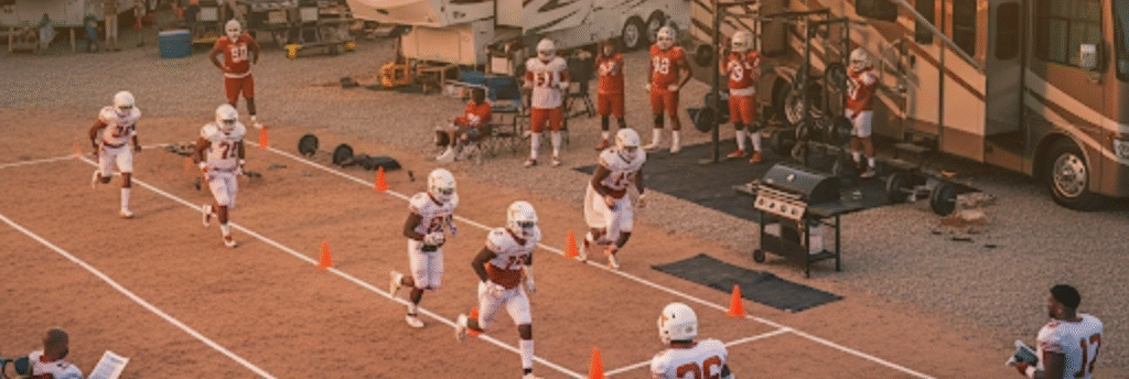 Texas football team lodging base near I-20