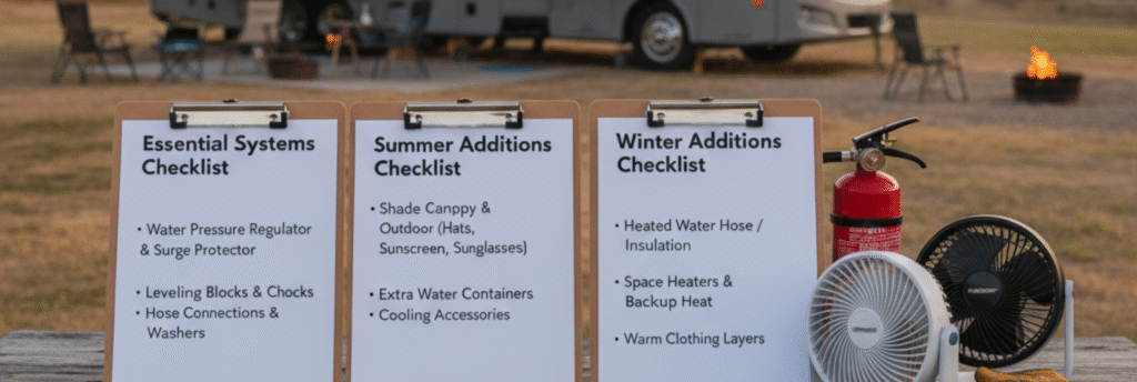 Texas RV camping checklists