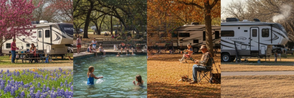 Hiking trails through rock formations at Inez Spring RV Park near Eastland TX