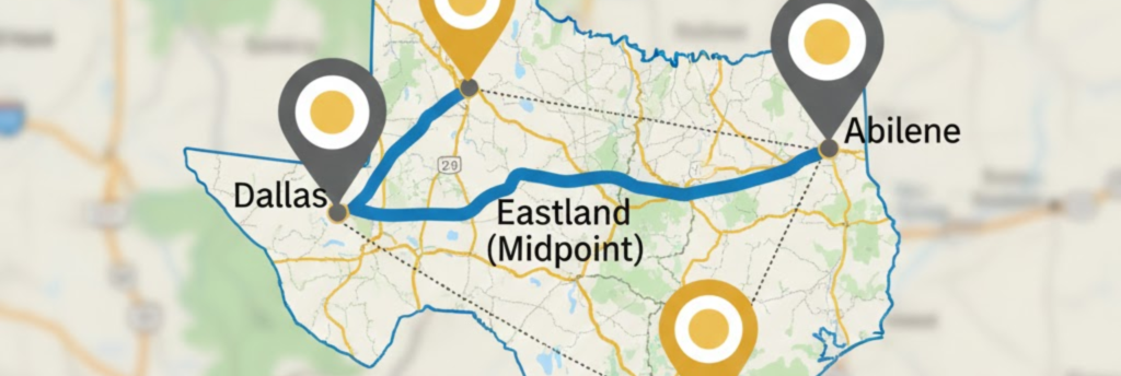 "Distance from Dallas to Abilene by RV: 180 miles on I-20 Texas with travel time and planning options"